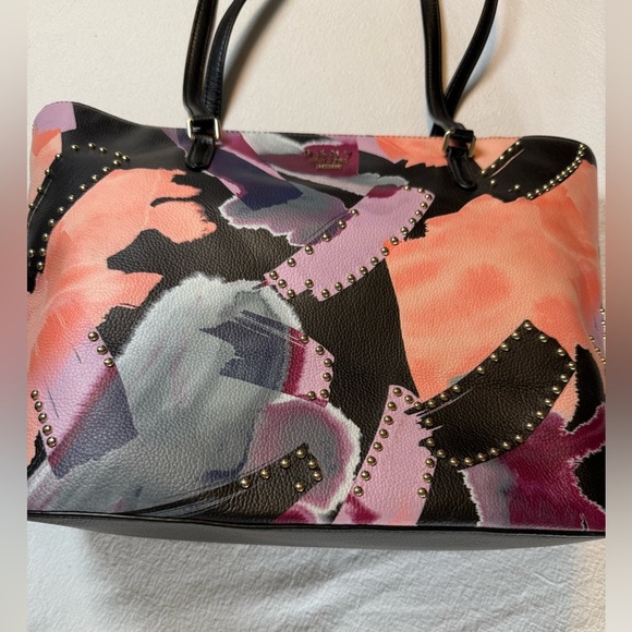 DNKY Pink and Black Artistic Tote Bag with Abstract Design, Artsy, Art 2 Wear - Picture 3 of 13
